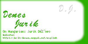 denes jurik business card